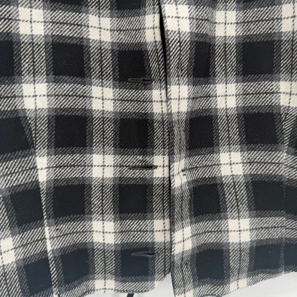 Monnalisa Designer Black & White Plaid Wool Vest Girls Size 12 Preppy Chic NWT